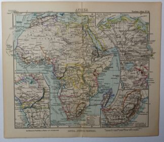 Antike Landkarte – Afrika – kolorierter Kupferstich 1889.