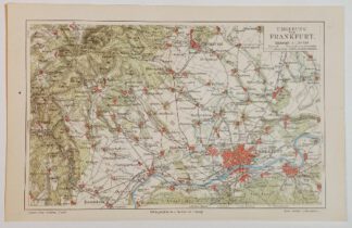 Historische Karte – Umgebung von Frankfurt 1:150 000 – Lithographie 1897 [1 Blatt].