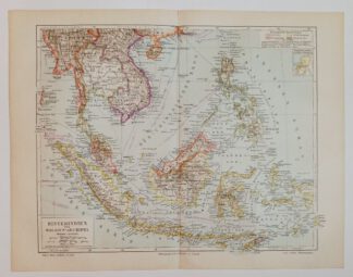 Historische Karte –  Hinterindien und Malaien-Archipel 1:18 Mio. – Lithographie 1897 [1 Blatt].