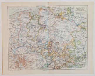 Historische Karte –  Hannover 1:1400 000 – Lithographie 1897 [1 Blatt].