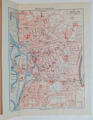 Historischer Stadtplan Halle a. d. Saale – Lithographie 1897 [1 Blatt].