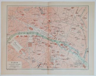 Historischer Stadtplan Paris – Innere Stadt 1:22 500 – Lithographie 1890 [1 Blatt].