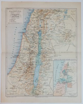 Historische Karte –  Palästina 1:1,2 Mio. – Lithographie 1890 [1 Blatt].