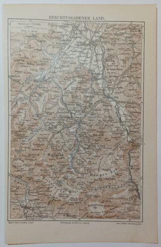 Historische Karte Berchtesgadener Land 1:240 000 – Lithographie 1894 [1 Blatt].