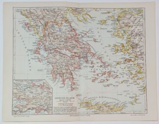 Historische Karte – Griechenland 1:3 000 000 – Lithographie 1895 [1 Blatt].