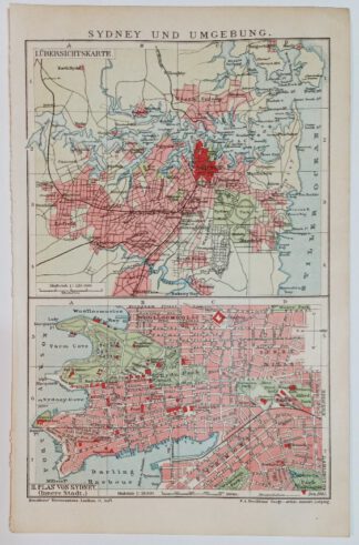Historische Karte – Sydney – Lithographie 1905 [1 Blatt].