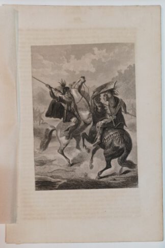 Szene aus Lederstrumpf-Erzählungen von James Fenimore Cooper III – Stahlstich 1864.