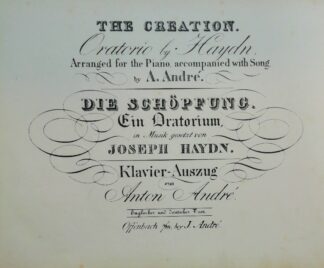 Die Schöpfung. Ein Oratorium – Klavierauszug von Anton André [engl./dt.].