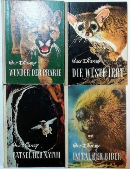Konvolut Entdeckungsreisen im Reiche der Natur – Walt Disney [4 Bände].