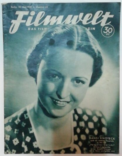 Filmwelt – Das Film- und Foto-Magazin 30. Mai 1941 – Nr. 22.