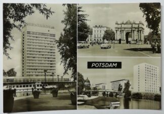 Ansichtskarte Potsdam: Interhotel – Platz der Nationen – Alte Fahrt [ungelaufen].