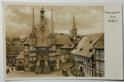 Ansichtskarte Wernigerode, Harz – Rathaus [gelaufen].