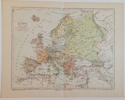 Historische Karte – Europa – Politische Übersicht, Maßstab 1:25 000 000 – Lithographie 1897 [1 Blatt].