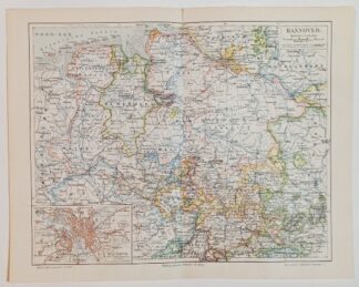 Historische Karte –  Hannover 1:1400 000 – Lithographie 1897 [1 Blatt]. 2