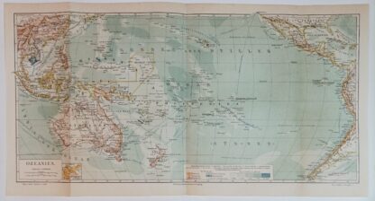 Historische Karte – Ozeanien 1:50 Mio. – Lithographie 1890 [1 Blatt].