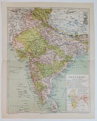 Historische Karte – Ost-Indien 1:12 Mio. – Lithographie 1890 [1 Blatt].