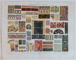 Historischer Druck – Ornamente I – Altertum – Chromolithographie 1890 [1 Blatt].