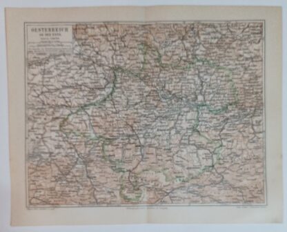 Historische Karte Oesterreich ob der Enns 1:850 000 – Lithographie 1890 [1 Blatt].