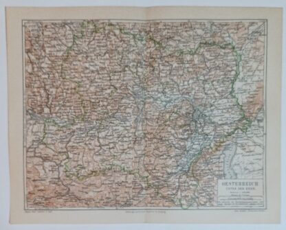 Historische Karte Oesterreich unter der Enns 1:850 000 – Lithographie 1890 [1 Blatt].