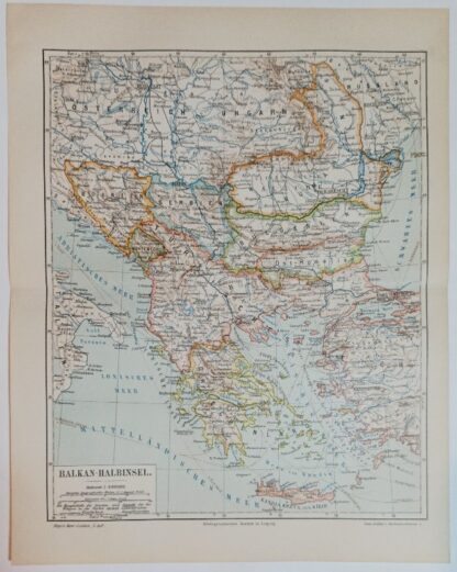 Historische Karte Balkan-Halbinsel – Lithographie 1894 [1 Blatt].