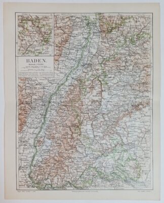 Historische Karte Baden 1:850 000 – Lithographie 1894 [1 Blatt]. 3