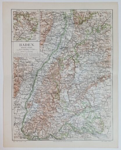 Historische Karte Baden 1:850 000 – Lithographie 1894 [1 Blatt].