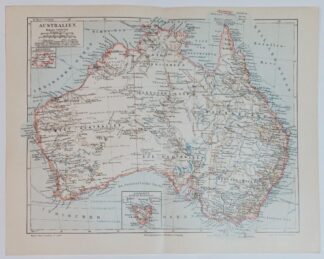 Historische Landkarte Australien 1: 16 000 000 – Lithographie 1894 [1 Blatt]. 3