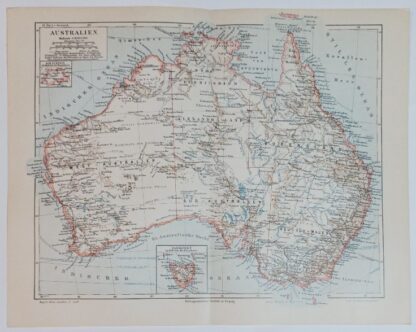 Historische Landkarte Australien 1: 16 000 000 – Lithographie 1894 [1 Blatt].