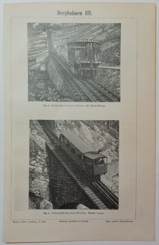 Historischer Druck – Bergbahnen III – Holzstich 1894 [1 Blatt]. 3