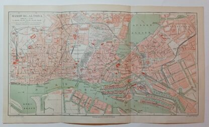 Historischer Stadtplan Hamburg-Altona 1:17 500 – Lithographie 1894 [1 Blatt].