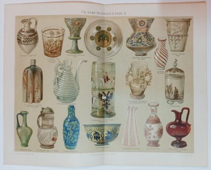 Historischer Druck – Glaskunstindustrie I – Chromolithographie 1895 [1 Blatt].