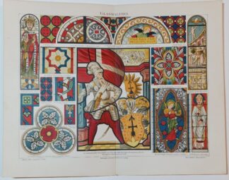 Historischer Druck – Glasmalerei – Chromolithographie 1895 [1 Blatt]. 3