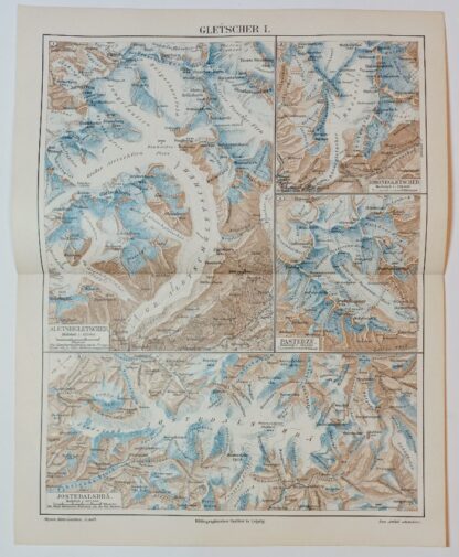 Historischer Druck – Gletscher I – Lithographie 1895 [1 Blatt].