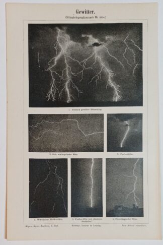 Historischer Druck – Gewitter – Lithographie 1895 [1 Blatt].