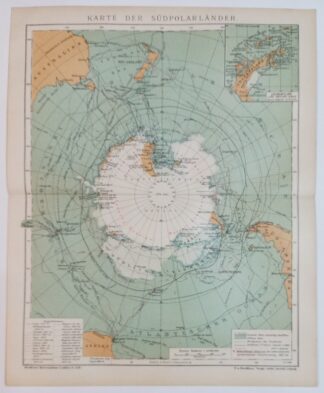 Historische Karte – Karte der Südpolarländer – Lithographie 1905 [1 Blatt].