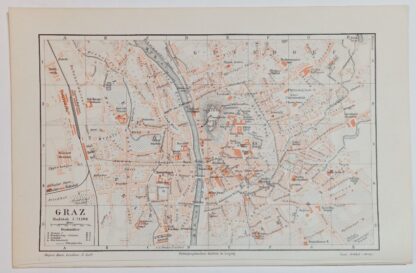 Historischer Stadtplan Graz 1:21 300 – Lithographie 1895 [1 Blatt].