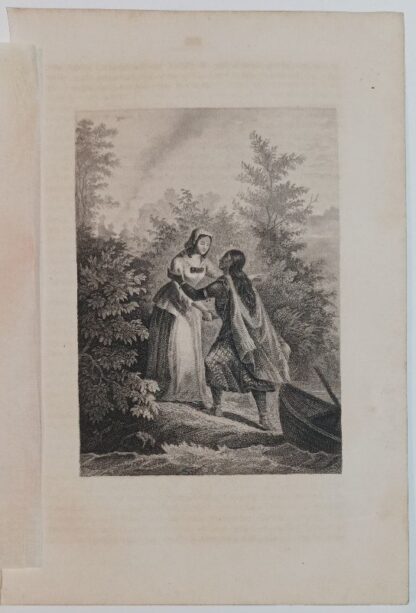 Szene aus Lederstrumpf-Erzählungen von James Fenimore Cooper IX – Stahlstich 1864.