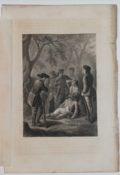 Szene aus Lederstrumpf-Erzählungen von James Fenimore Cooper XII – Stahlstich 1864.