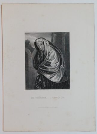 Eine Venzianerin – A Venetian Lady – Stahlstich 1871. 3