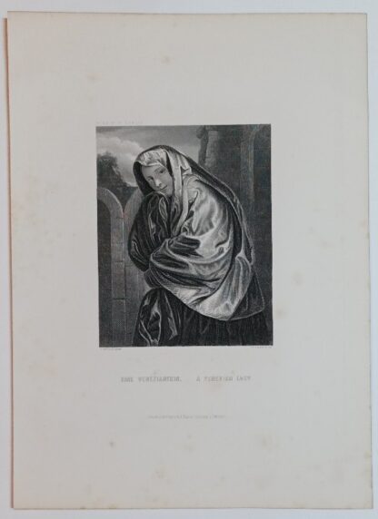 Eine Venzianerin – A Venetian Lady – Stahlstich 1871.