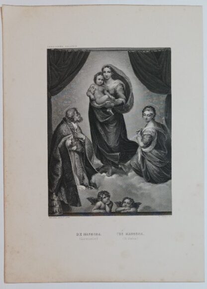 Die Madonna (Sixtinische) – The Madonna – Stahlstich 1871.