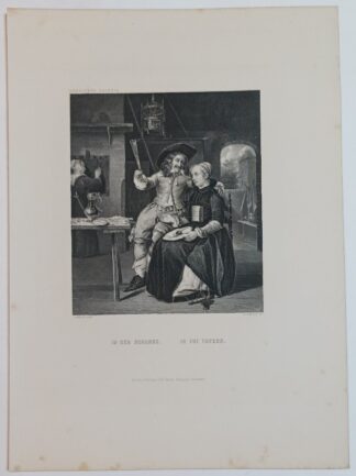 In der Schenke – In the Tavern – Stahlstich 1871.