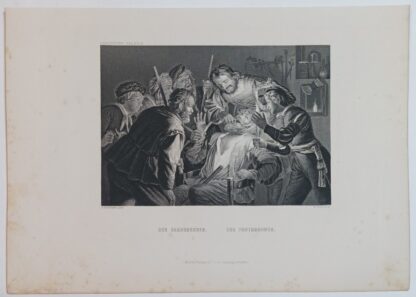 Der Zahnbrecher – The Toothdrawer – Stahlstich 1871.