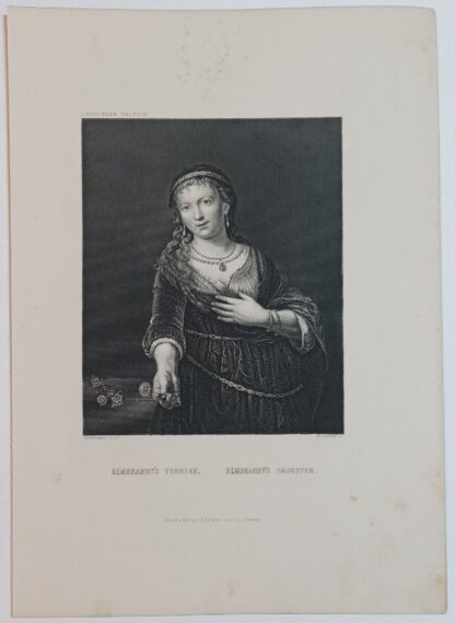Rembrand´s Tochter – Rembrandt´s Daughter – Stahlstich 1871.